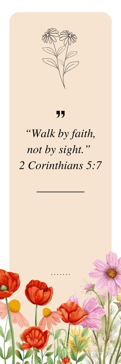 6-Piece Floral Bible Verse Bookmarks Cardboard Set