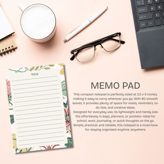 Cream and Green Memo Pad