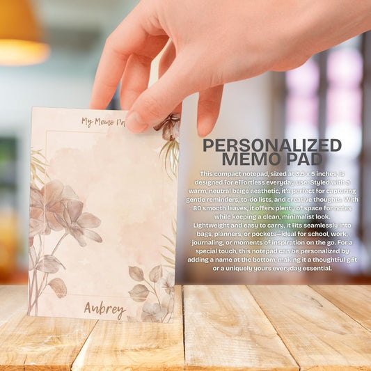 Personalized Beige Aesthetic Memo Pad