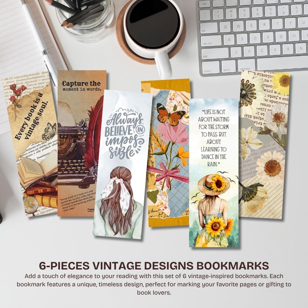 6-Piece Vintage Style Bookmark Set