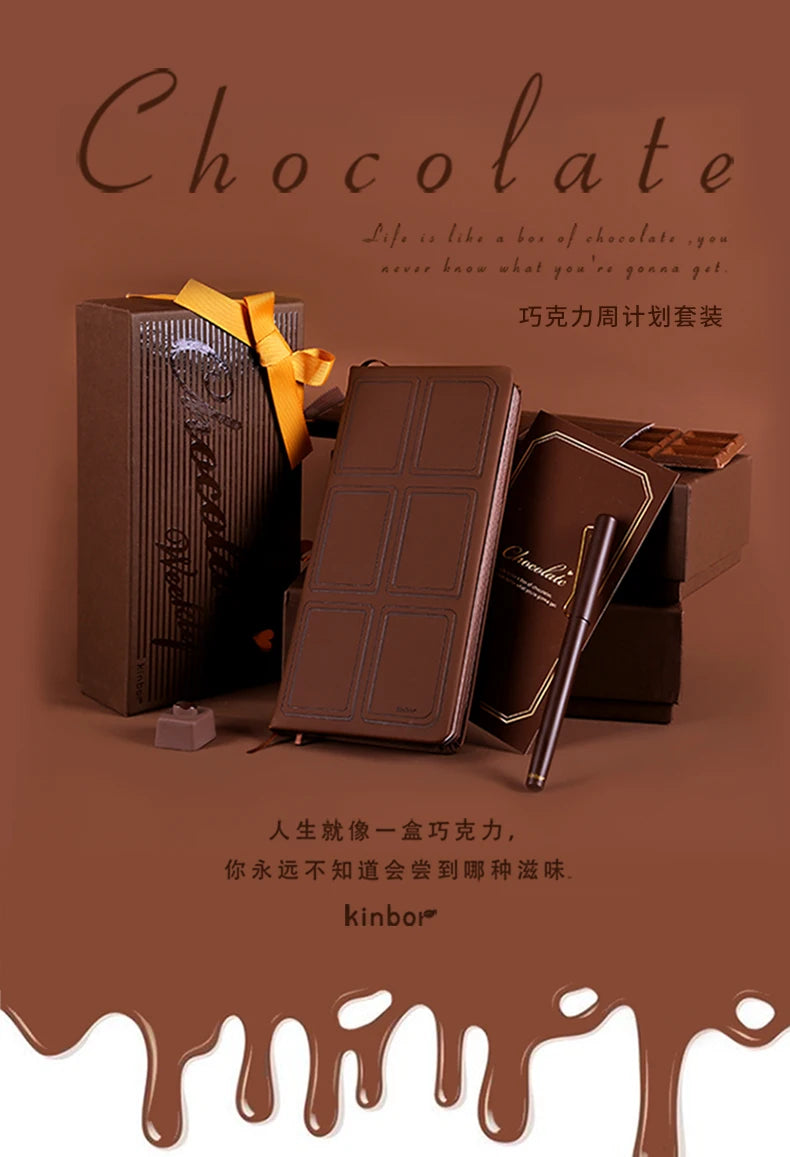 Kinbor Weekly Planner Chocolate Journal Set with Pen